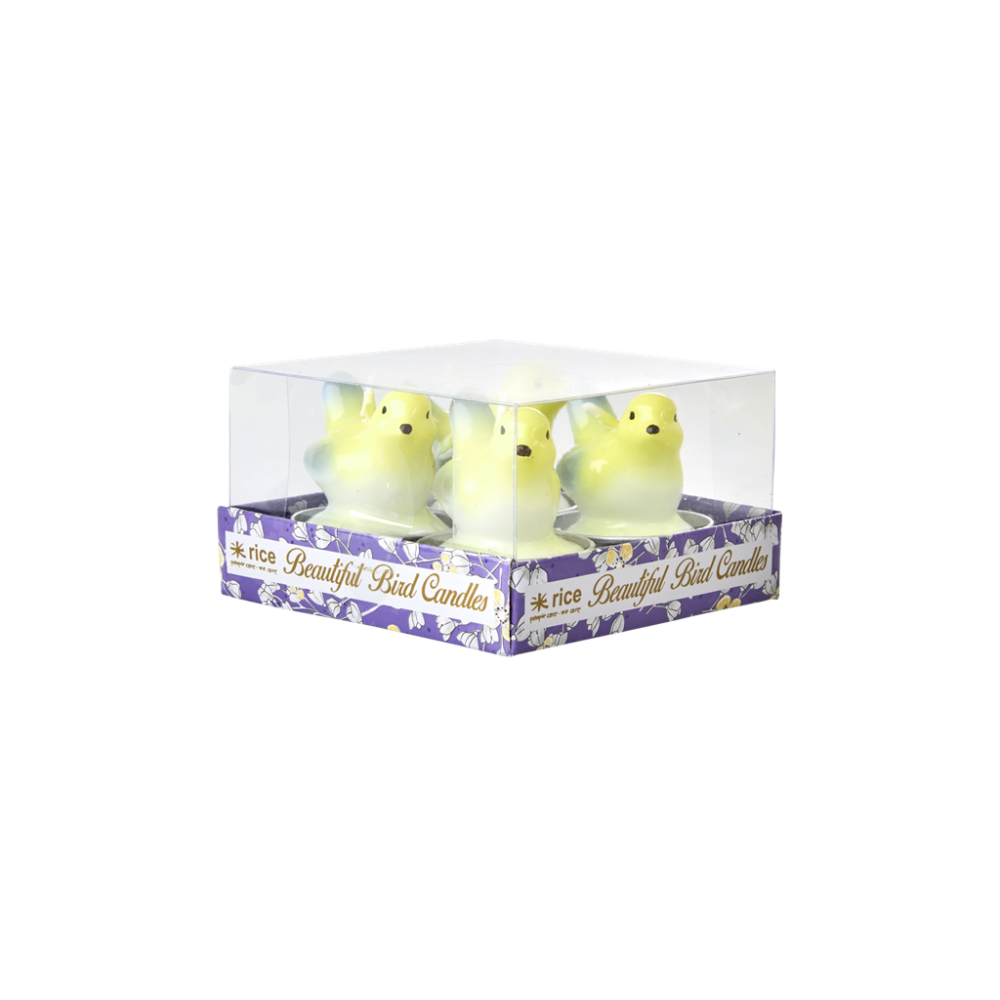 Set of 4 Bird Shaped Tea Candles By Rice DK